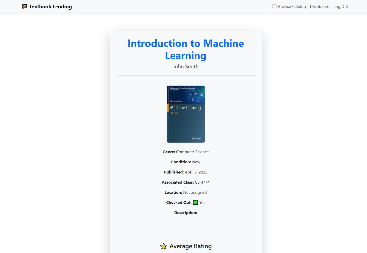Textbook Lending Web Application